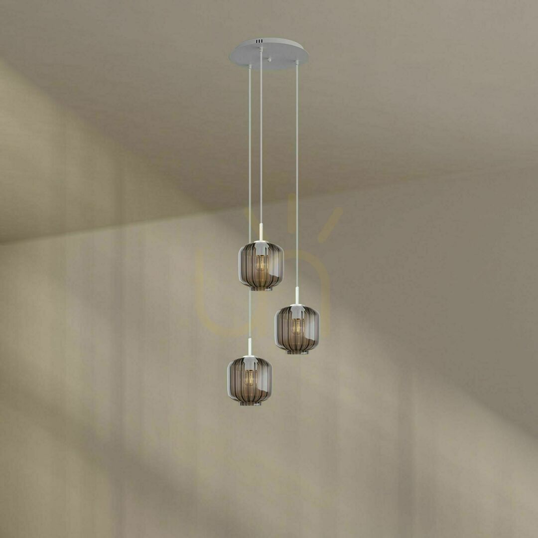 Zobacz Żyrandol s.luce Velo 3-punktowy biały szklany nowoczesny Ø40 cm Żyrandol s.luce Velo 3-punktowy biały szklany nowoczesny Ø40 cm