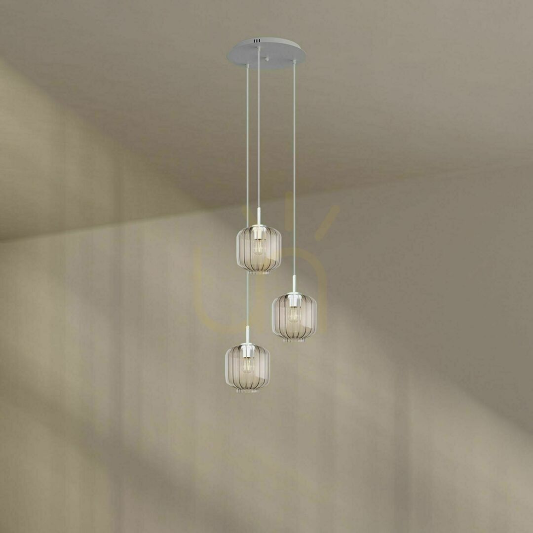 Obejrzyj Żyrandol s.luce Velo 3-punktowy biały szklany nowoczesny Ø40 cm Żyrandol s.luce Velo 3-punktowy biały szklany nowoczesny Ø40 cm