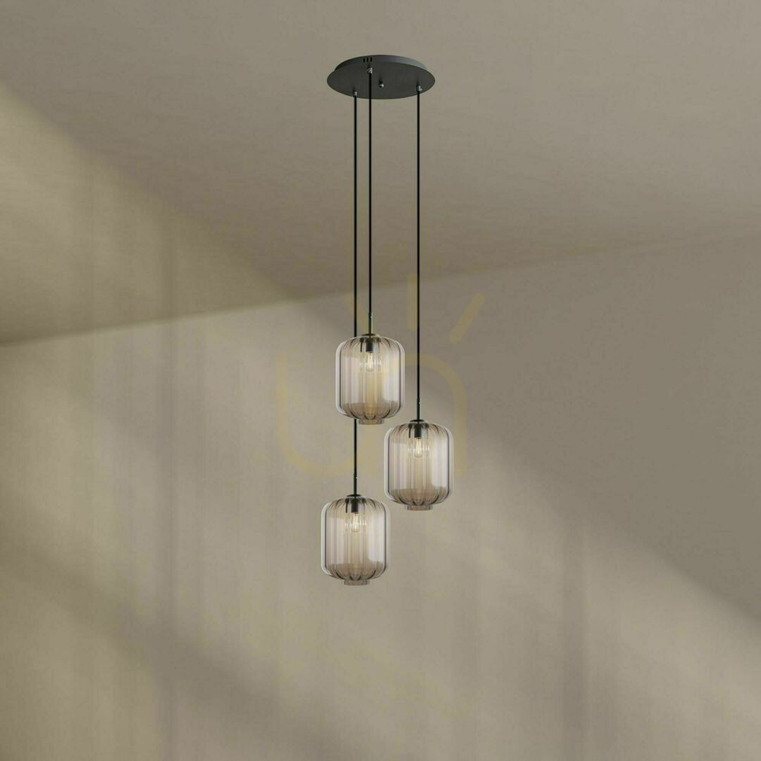Pokaż Żyrandol s.luce Velo 3-punktowy brązowy szklany minimalistyczny 25 cm Żyrandol s.luce Velo 3-punktowy brązowy szklany minimalistyczny 25 cm