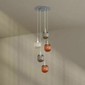 Żyrandol s.luce Velo 5 czarny 20 cm szklany nowoczesny small 11