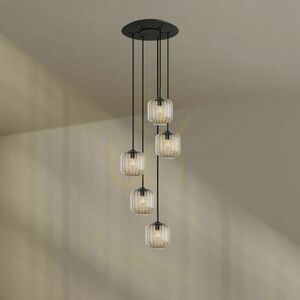 Żyrandol s.luce Velo 5 czarny 20 cm szklany nowoczesny small 5