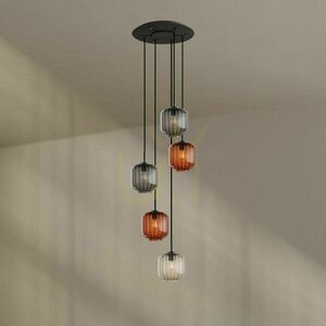 Żyrandol s.luce Velo 5 czarny 20 cm szklany nowoczesny small 7