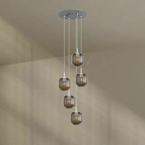 Żyrandol s.luce Velo 5 czarny 20 cm szklany nowoczesny small 9