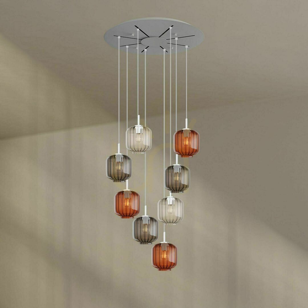 Sprawdź Żyrandol s.luce Velo 8-ramienny szklany transparentny Ø 80 cm Żyrandol s.luce Velo 8-ramienny szklany transparentny Ø 80 cm