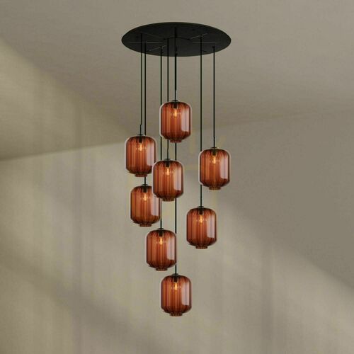 Sprawdź Żyrandol s.luce Velo 8-ramienny brązowy szkło metal nowoczesny Ø25 cm