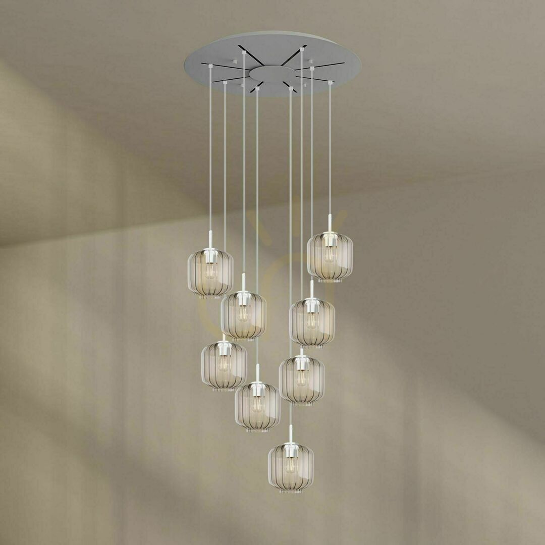 Pokaż Żyrandol s.luce Velo 8-ramienny czarny szklany minimalistyczny Żyrandol s.luce Velo 8-ramienny czarny szklany minimalistyczny