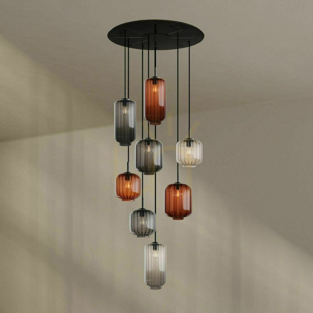 Pokaż Żyrandol s.luce Velo 8-ramienny szklany transparentny 25 cm Żyrandol s.luce Velo 8-ramienny szklany transparentny 25 cm
