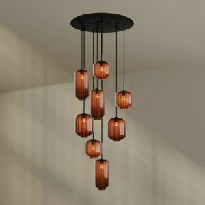 Żyrandol s.luce Velo 8-ramienny czarny szklano-metalowy 80 cm small 1