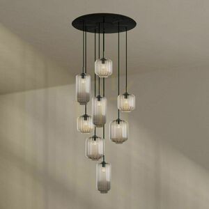 Żyrandol s.luce Velo 8-ramienny czarny szklano-metalowy 80 cm small 3