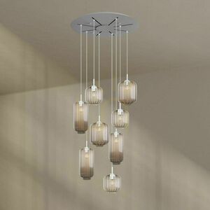Żyrandol s.luce Velo 8-ramienny czarny szklano-metalowy 80 cm small 7