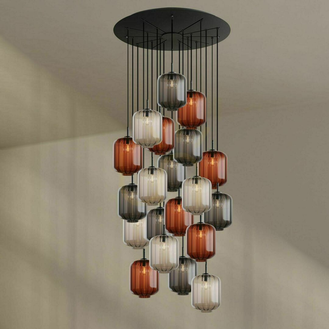 Obejrzyj Żyrandol s.luce Velo 20-ramienny brązowy szkło metal Ø25 cm Żyrandol s.luce Velo 20-ramienny brązowy szkło metal Ø25 cm