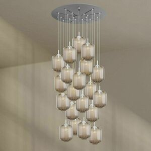Żyrandol s.luce Velo 20-ramienny brązowy szklano-metalowy 25 cm small 10