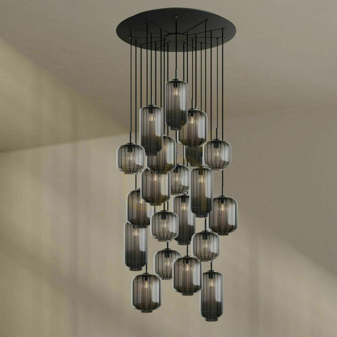 Wyświetl Żyrandol s.luce Velo brązowy szkło metal 20-ramienny 18/20/25 cm Żyrandol s.luce Velo brązowy szkło metal 20-ramienny 18/20/25 cm