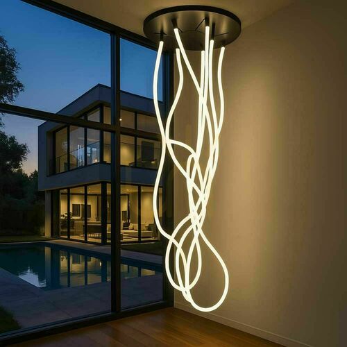 Sprawdź Lampa wisząca s.luce Arion LED czarna 4-punktowa nowoczesna