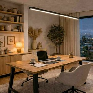 Lampa wisząca LED s.luce Oris biała 120W 2700K prostokątna 300 cm 10 Lampa wisząca LED s.luce Oris biała 120W 2700K prostokątna 300 cm small 10