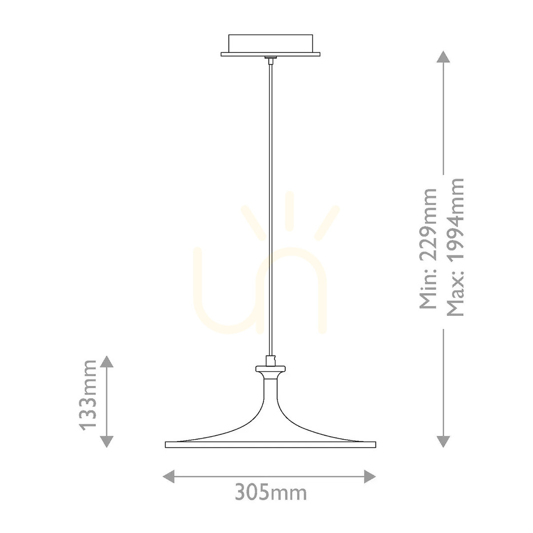Wyświetl Średnia lampa wisząca LED Issa - Szczotkowane złoto Elstead Średnia lampa wisząca LED Issa - Szczotkowane złoto Elstead