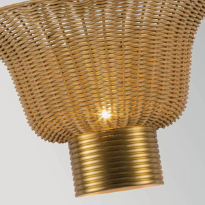 Kinkiet Kai - 2 źródła światła - Szczotkowane złoto, rattan Elstead small 4