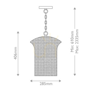Mała lampa wisząca Kai - 1 źródło światła - Szczotkowane złoto, rattan Elstead small 5