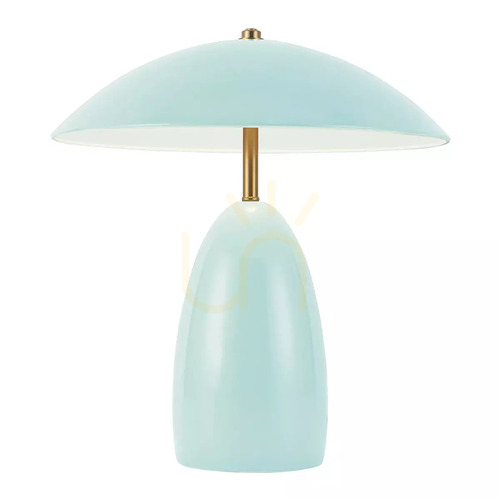Sprawdź Średnia lampa stołowa LED Poppy - Jasnoniebieski Elstead