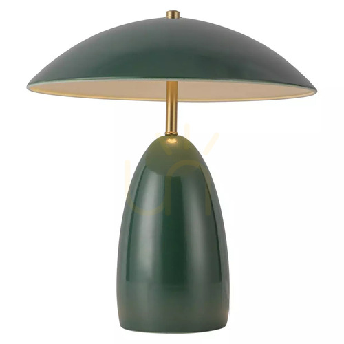 Sprawdź Średnia lampa stołowa LED Poppy - Ciemnozielony Elstead