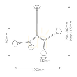Lampa wyspowa Cassius - 4 źródła światła - Szampański brąz Elstead small 8