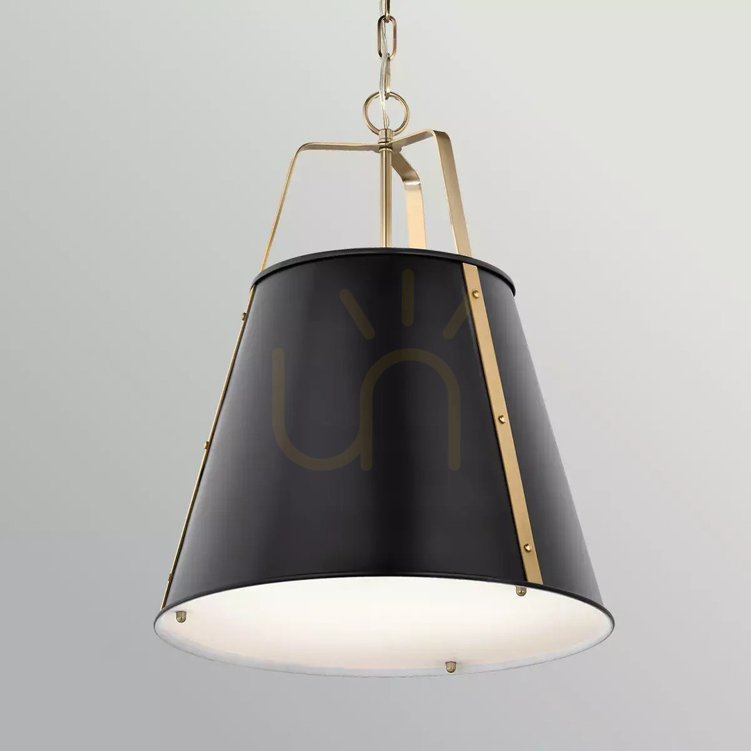 Zobacz Duża lampa wisząca Etcher - 2 źródła światła - Czarny, mosiądz Elstead Duża lampa wisząca Etcher - 2 źródła światła - Czarny, mosiądz Elstead