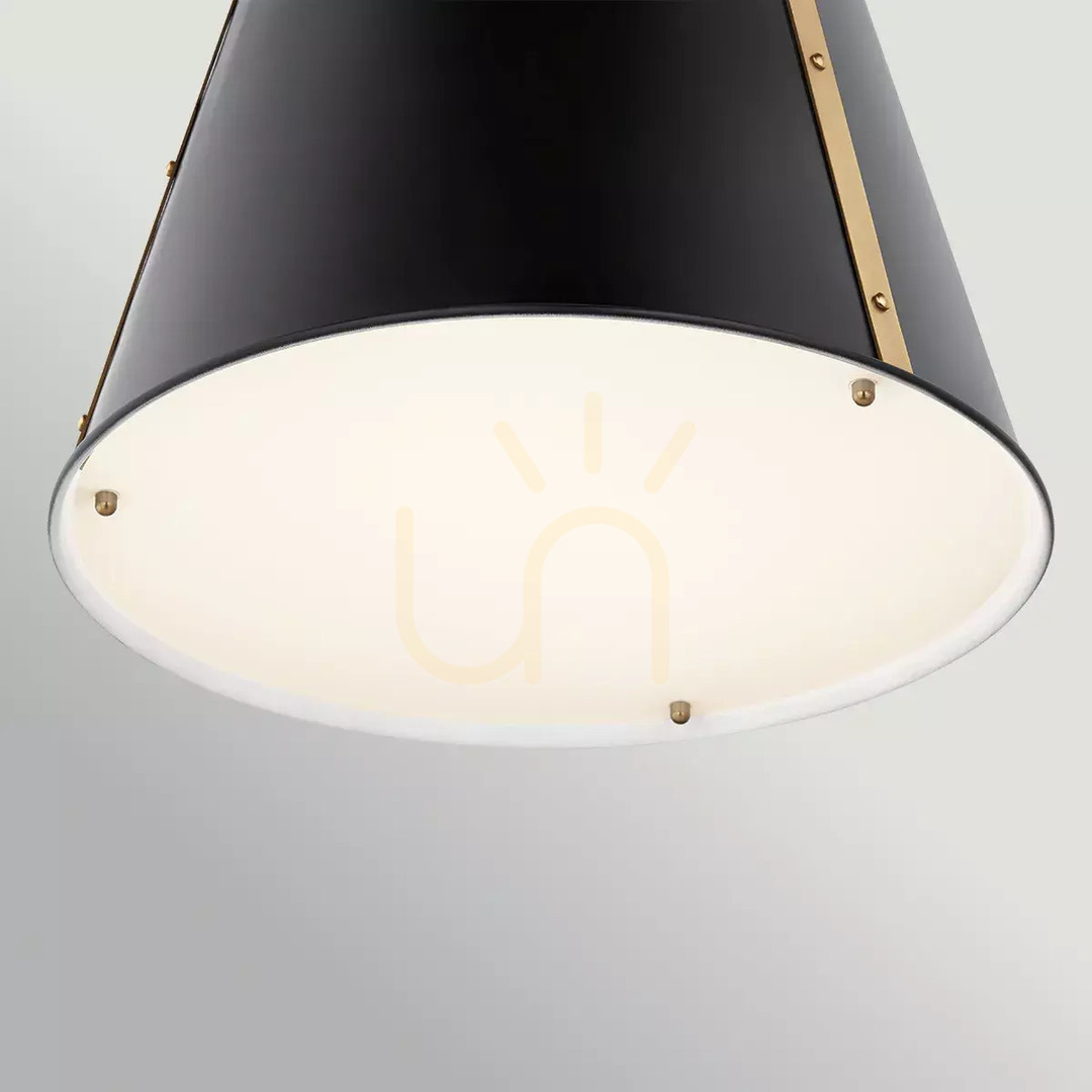 Obejrzyj Duża lampa wisząca Etcher - 2 źródła światła - Czarny, mosiądz Elstead Duża lampa wisząca Etcher - 2 źródła światła - Czarny, mosiądz Elstead