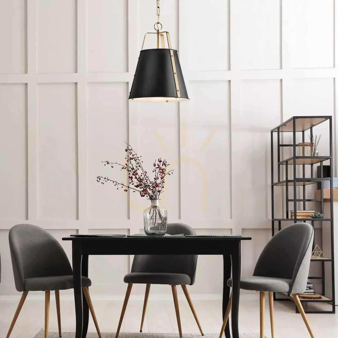 Zobacz Duża lampa wisząca Etcher - 2 źródła światła - Czarny, mosiądz Elstead Duża lampa wisząca Etcher - 2 źródła światła - Czarny, mosiądz Elstead