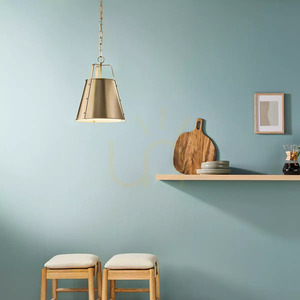 Duża lampa wisząca Etcher - 2 źródła światła - Szampański brąz Elstead small 4