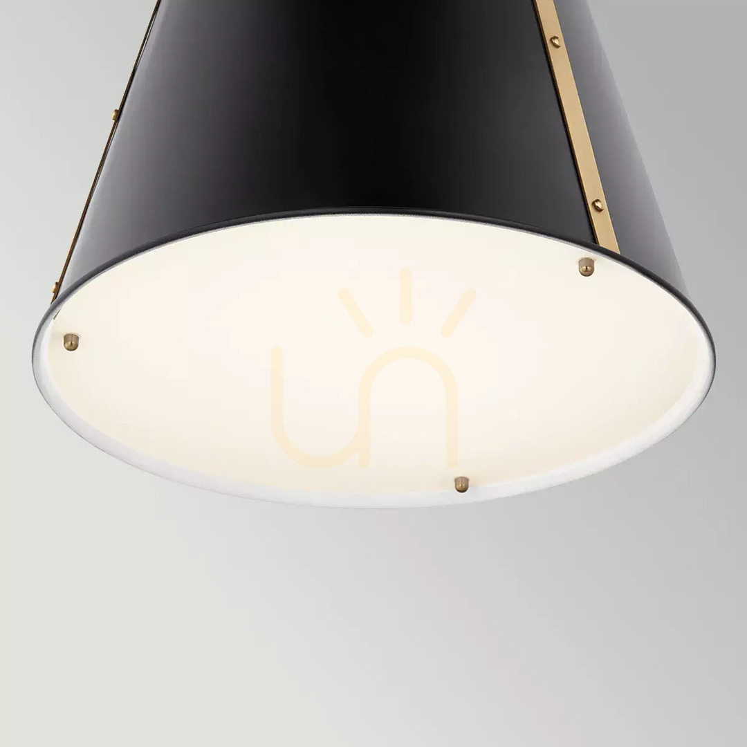 Pokaż Średnia lampa wisząca Etcher - 1 źródło światła - Czarny, mosiądz Elstead Średnia lampa wisząca Etcher - 1 źródło światła - Czarny, mosiądz Elstead