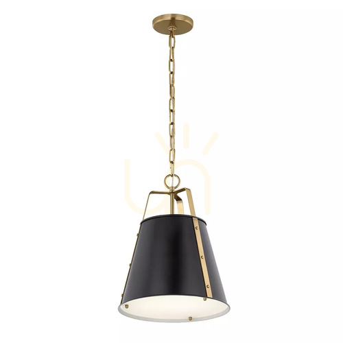 Sprawdź Średnia lampa wisząca Etcher - 1 źródło światła - Czarny, mosiądz Elstead