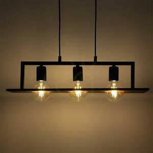 Czarna Lampa Wisząca Bergen 3x E27 small 4