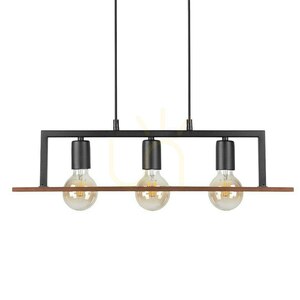 Czarna Lampa Wisząca Bergen 3x E27 small 5