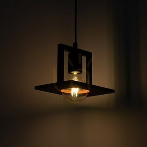 Czarna Lampa Wisząca Bergen 1x E27 small 4