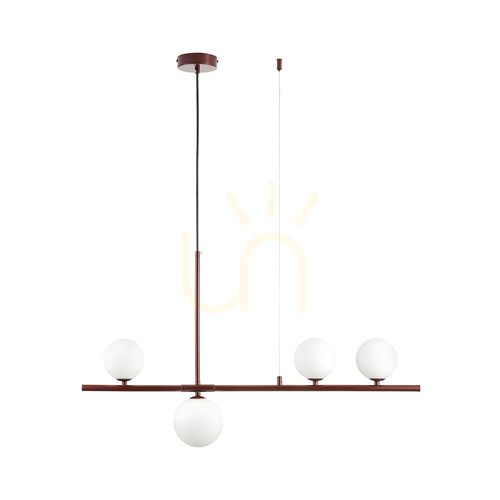 Sprawdź Lampa wisząca MODERNO czarna z białymi kulami 80 cm - do salonu, jadalni i biura
