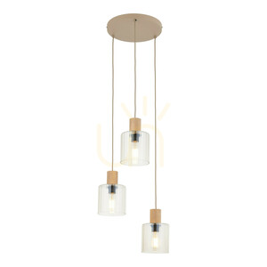 Sierra Wood Lampa Wisząca 3 Xe27 small 8
