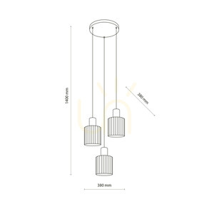 Sierra Wood Lampa Wisząca 3 Xe27 small 9