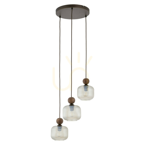 Sprawdź Ballo Orzech Lampa Wisząca 3 Xe14 Koło