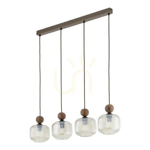 Sprawdź Ballo Orzech Lampa Wisząca 4 Xe14 Listwa