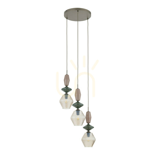 Sprawdź Zen New Brown Fuso Cognac Lampa Wisząca 3 Xe14 Koło