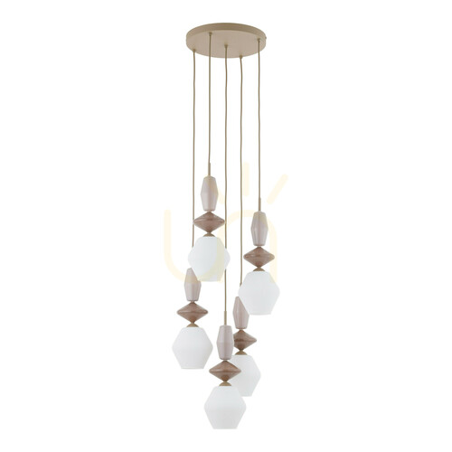 Sprawdź Zen Sabia Fuso White Lampa Wisząca 5 Xe14 Koło