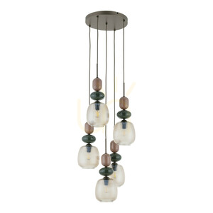 Zen New Brown Botti Cognac Lampa Wisząca 5 Xe14 Koło small 0