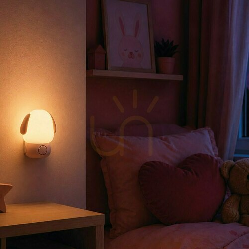 Sprawdź Różowa Lampka Nocna Puppy Wtykowa 1,2 W 2 Cct Różowy