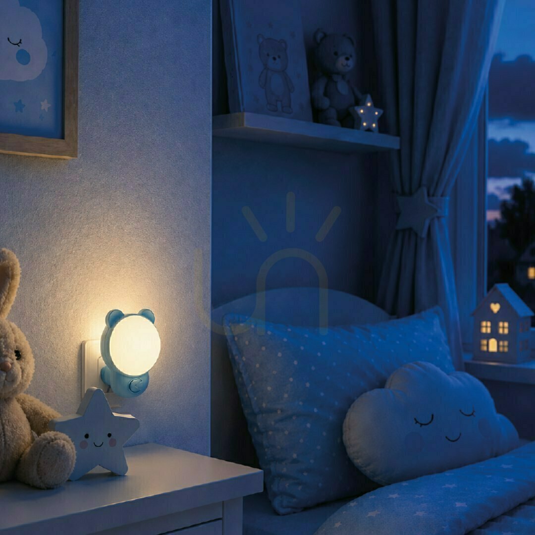 Obejrzyj Niebieska Lampka Nocna Bear Wtykowa 1,2 W 2 Cct Niebieski Niebieska Lampka Nocna Bear Wtykowa 1,2 W 2 Cct Niebieski