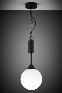 Lampa wisząca Jupiter NOLA 2171 czarna z białą kulą E27 small 1