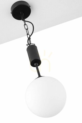 Sprawdź Lampa wisząca Jupiter NOLA 2171 czarna z białą kulą E27