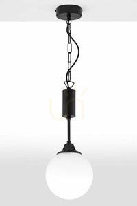 Lampa wisząca Jupiter NOLA 2171 czarna z białą kulą E27 small 0