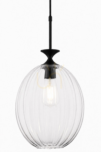 Sprawdź Lampa wisząca Jupiter ORIA 2180 czarna, ryflowane szkło E27
