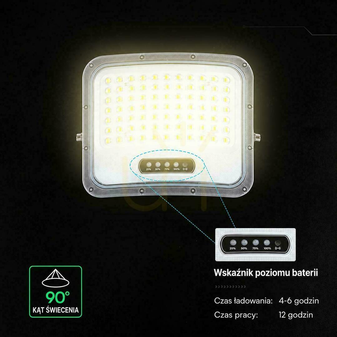 Obejrzyj Naświetlacz LED solarny V-TAC 20W pilot auto timer IP65 czarny CCT VT-205W 3000K-4500K-6500K 2000lm Naświetlacz LED solarny V-TAC 20W pilot auto timer IP65 czarny CCT VT-205W 3000K-4500K-6500K 2000lm