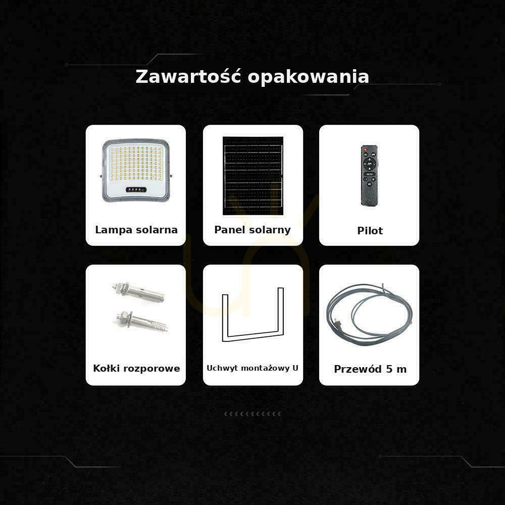 Pokaż Naświetlacz LED solarny V-TAC 25W pilot auto timer IP65 czarny CCT VT-305W 3000K-4500K-6500K 2000lm Naświetlacz LED solarny V-TAC 25W pilot auto timer IP65 czarny CCT VT-305W 3000K-4500K-6500K 2000lm